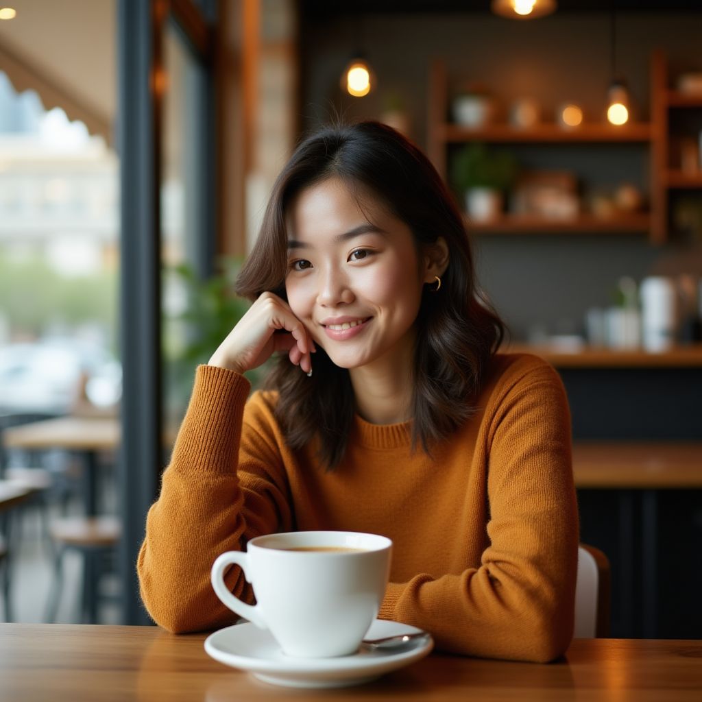 Mei, a Camberwell resident at local cafe