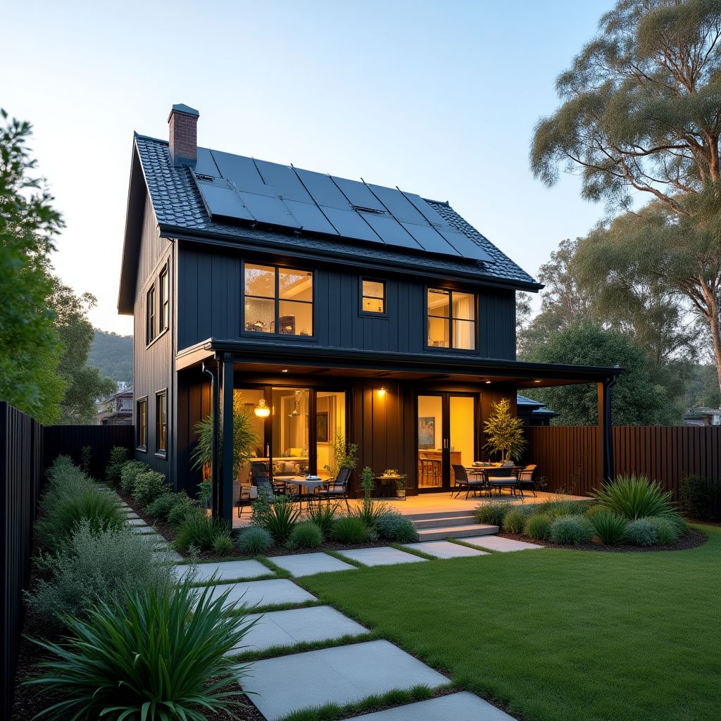 Eco-friendly home in Melbourne suburb with solar panels