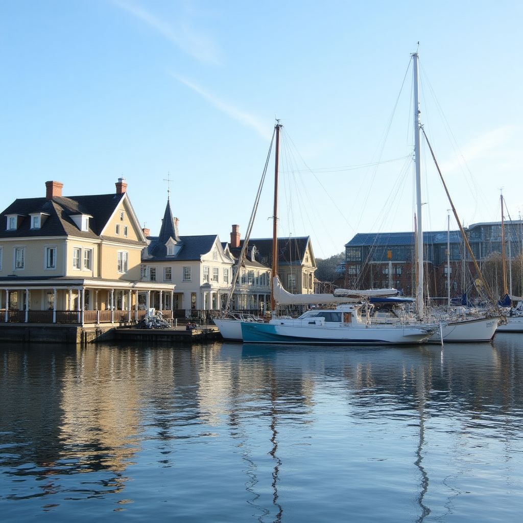 Williamstown waterfront with historic buildings and marina views